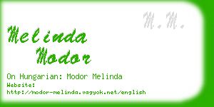 melinda modor business card